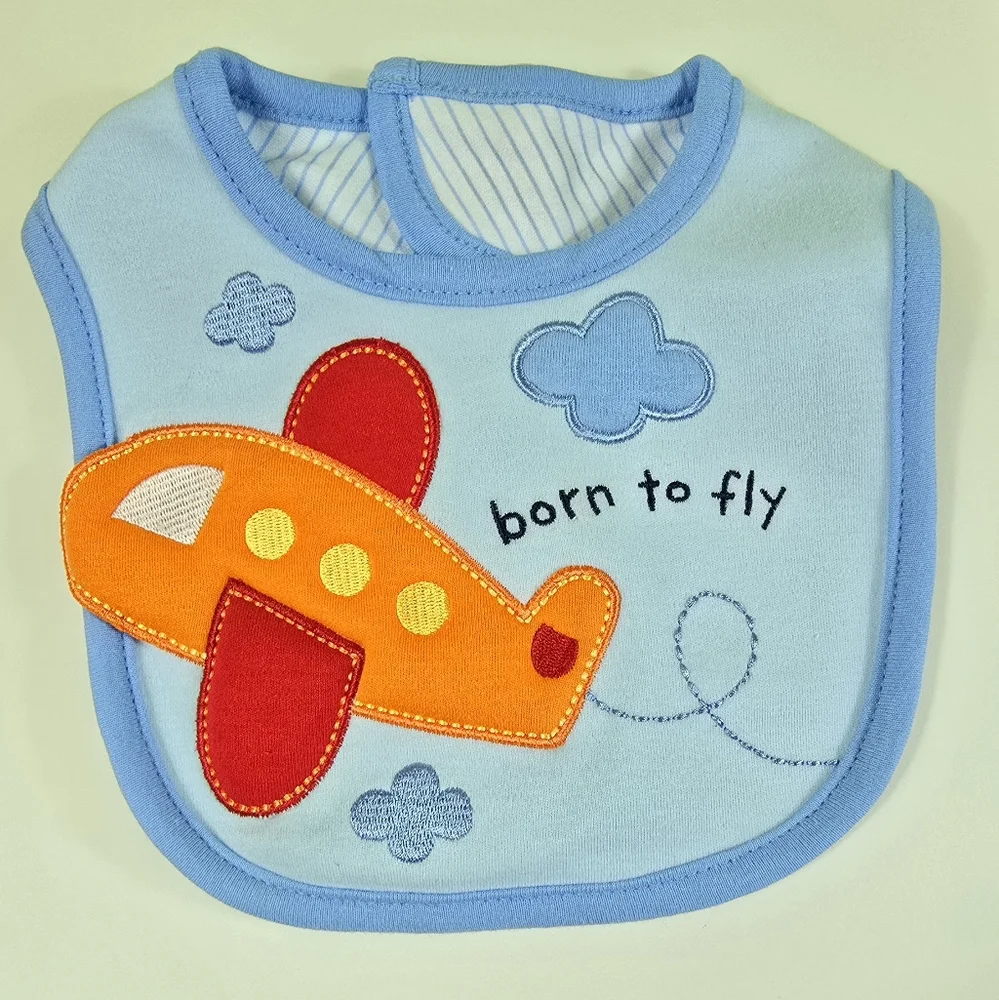NWT 3 Baby BIBS Boys Airplane Boat Car Carter’s - JUST 1 U -Born to fly Set (Q5)